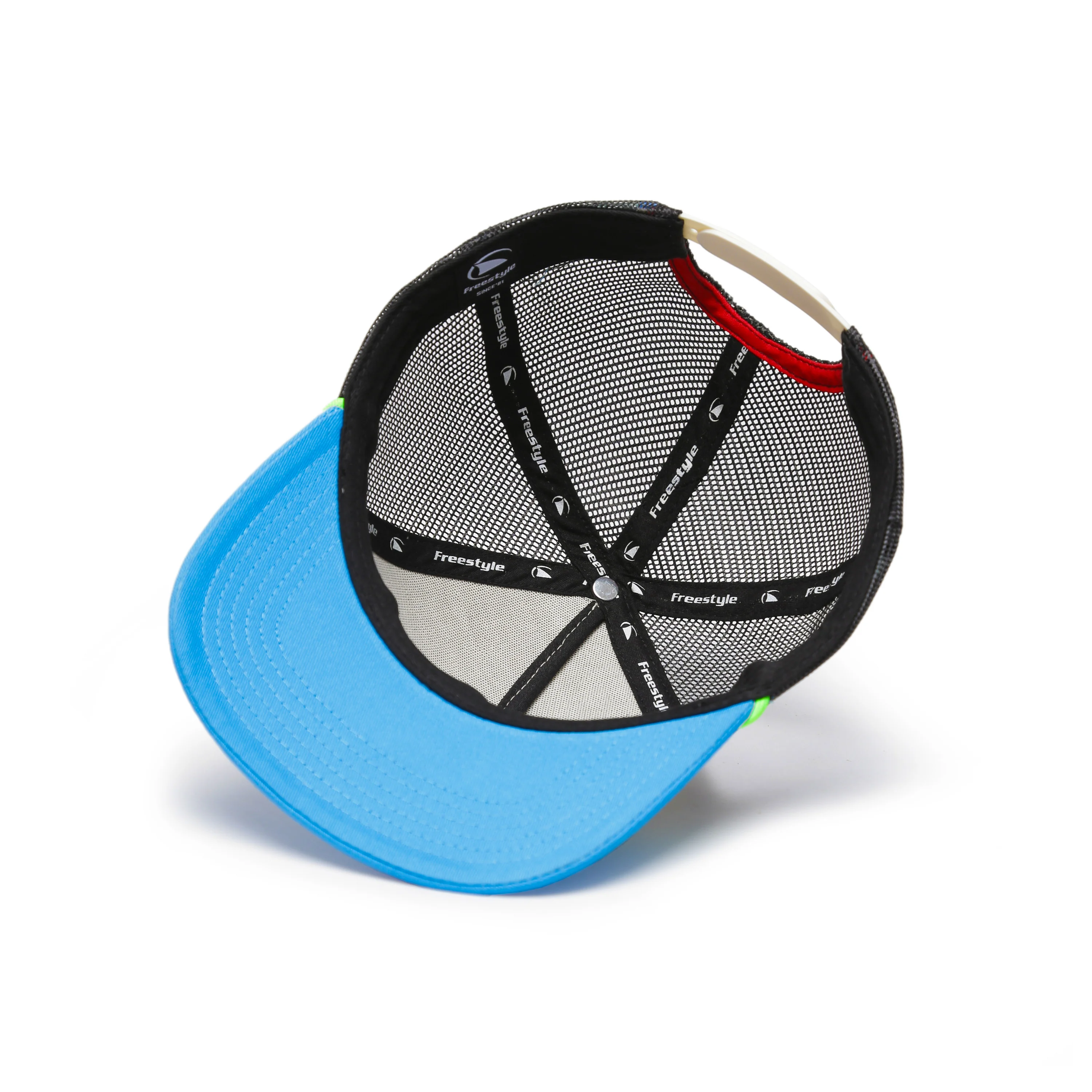 Fin Patrol Trucker Snapback Hat Black Neon - Image 5