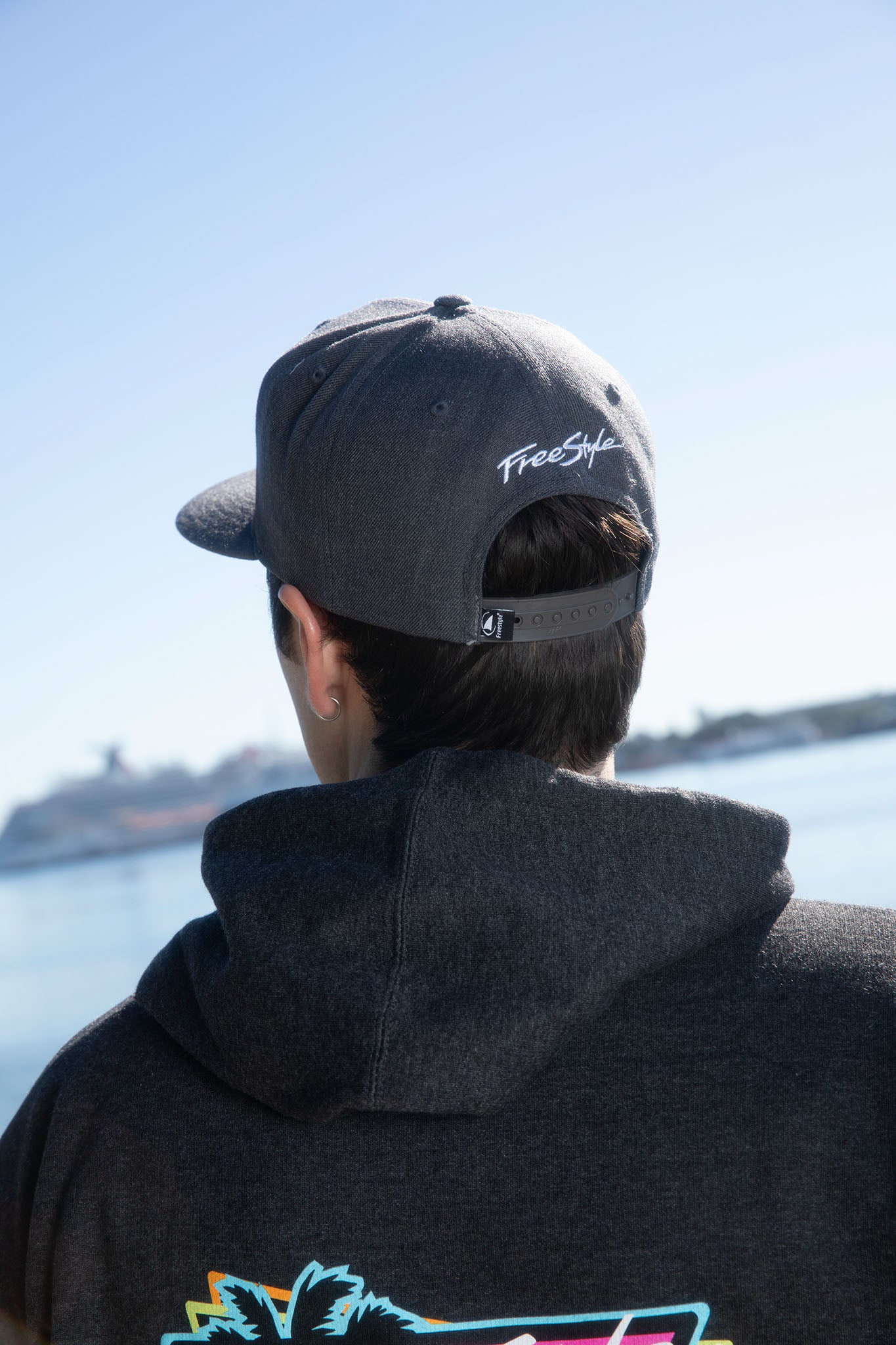 Shark Fin Snapback Hat Heather Grey - Image 5
