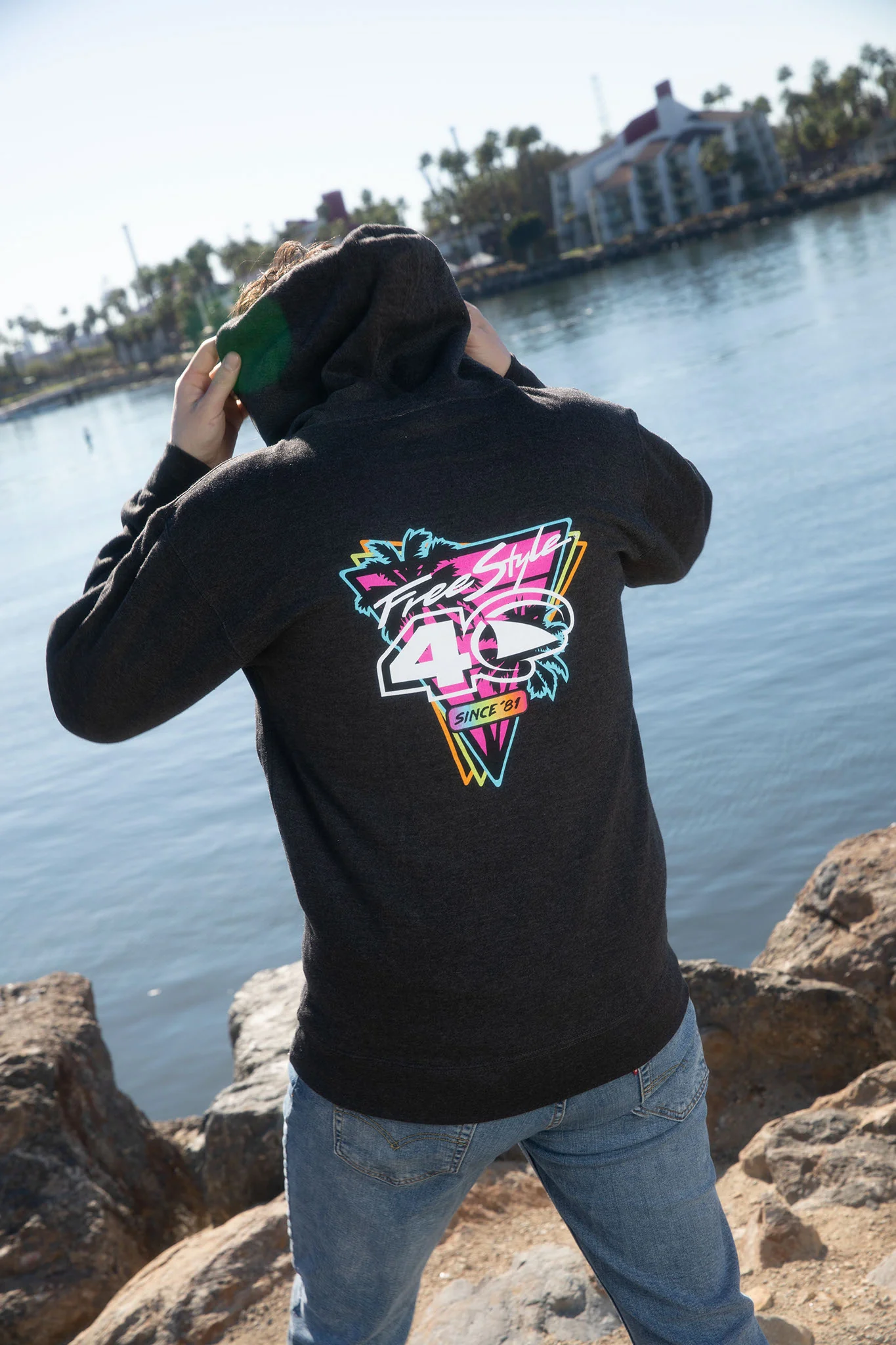 Unisex 40th Neon-versary Hoodie - Image 4